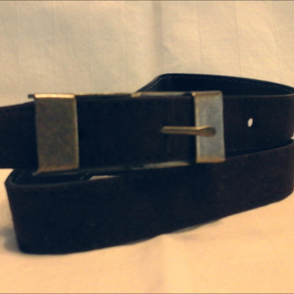 dark brown/black  suede/leather belt